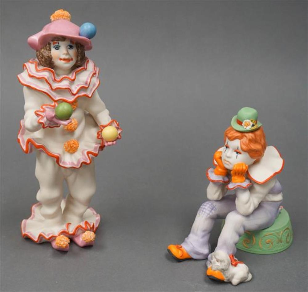 TWO CYBIS PARTIAL PAINTED BISQUE