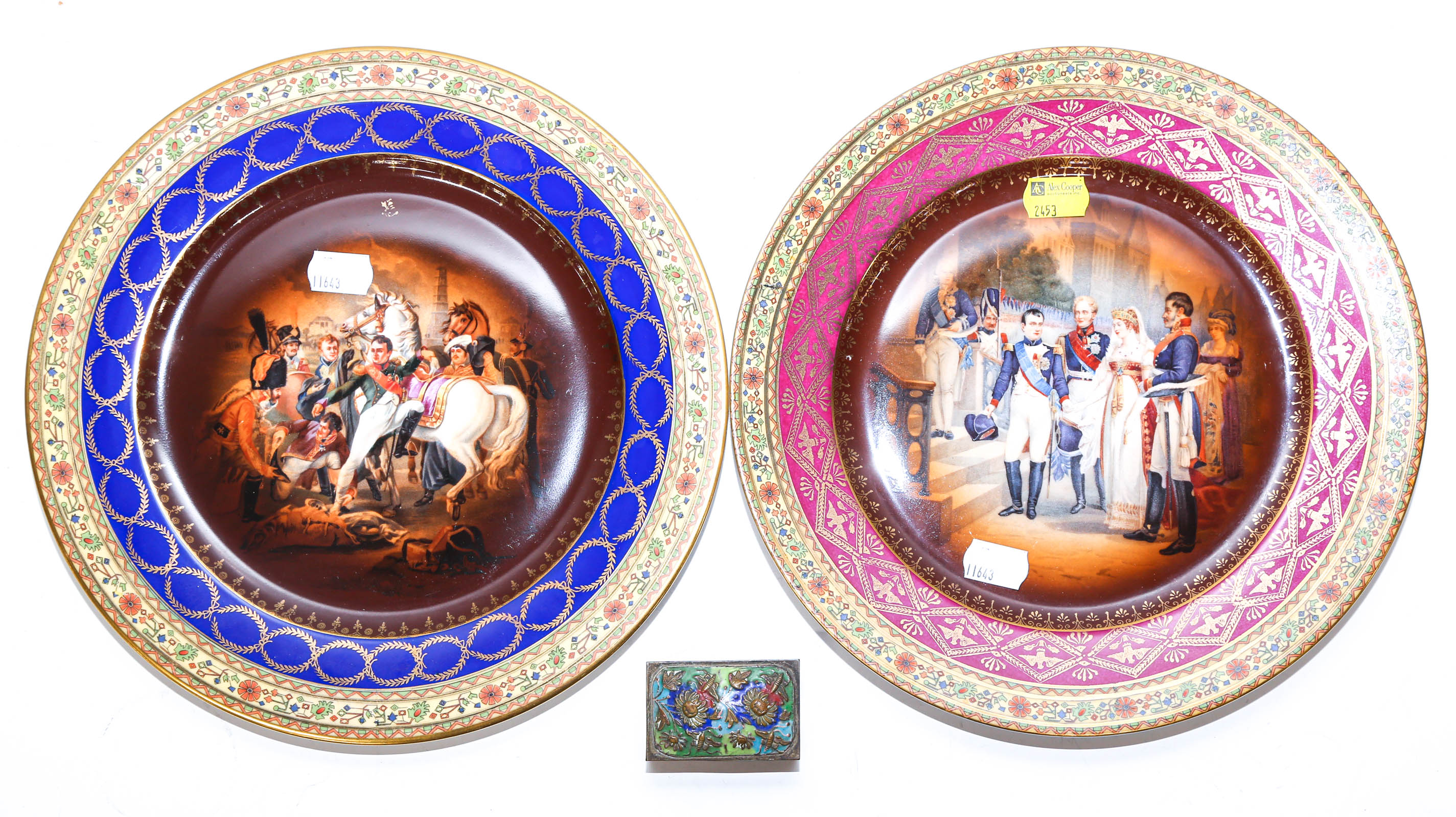 TWO CZECH PLATES & CHINESE ENAMEL
