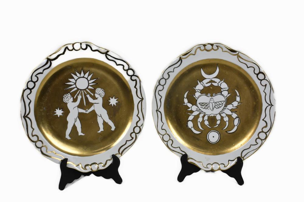 TWO CZECHOSLOVAK GILT DECORATED