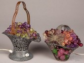 TWO CZECHOSLOVAKIAN GLASS FRUI