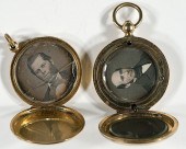 Two Daguerreian Lockets Featur