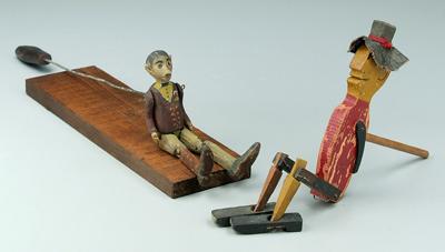 Two dancing limberjack toys: