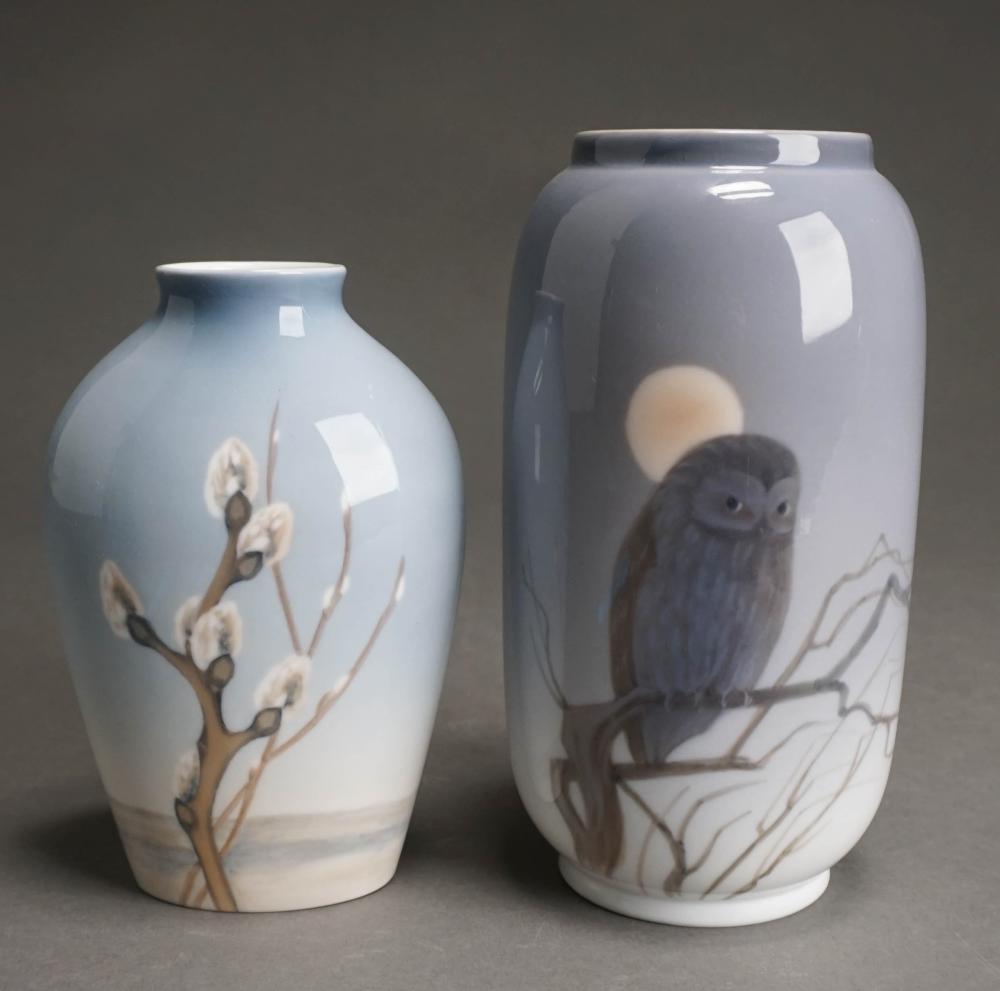 TWO DANISH DECORATED PORCELAIN