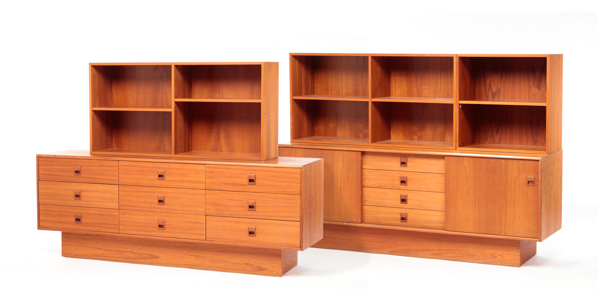 TWO DANISH MODERN STYLE DRESSERS.