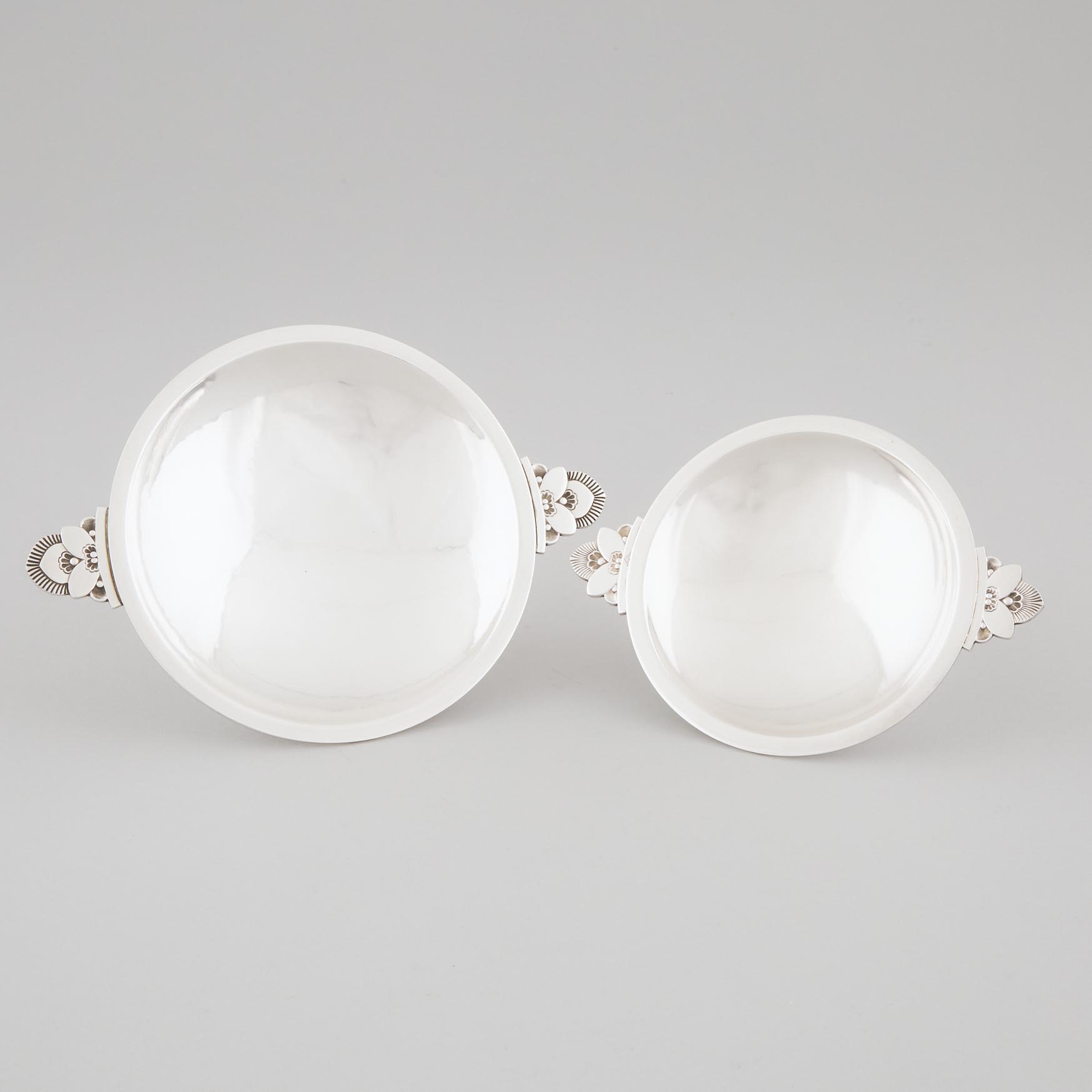 Two Danish Silver 'Cactus'