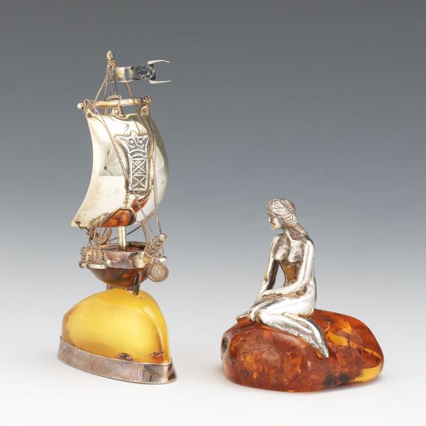 TWO DANISH STERLING SILVER AND