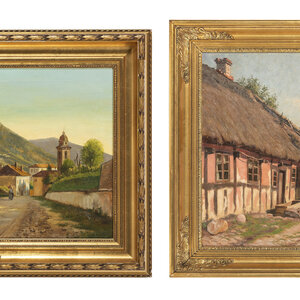 Two Danish Village Scenes Emil