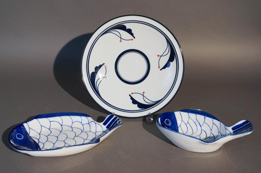 TWO DANSK FISH FORM DISHES AND A