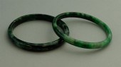 TWO DARK GREEN JADE BANGLE BRA