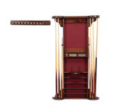 TWO DARK STAINED WOODEN BILLIA