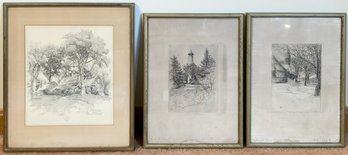 Two Dartmouth College etchings,