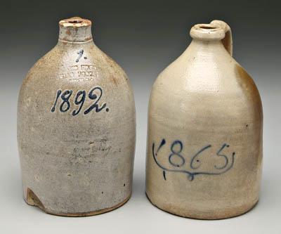 Two dated salt glaze jugs: one