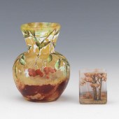 TWO DAUM NANCY GLASS VASES  On