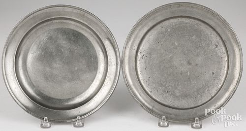 TWO DAVID MELVILLE PEWTER PLATESTwo