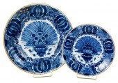 TWO DE KLAAUW DELFTWARE PLATES