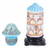TWO DECO PAINTED LAMPS: BELLOV
