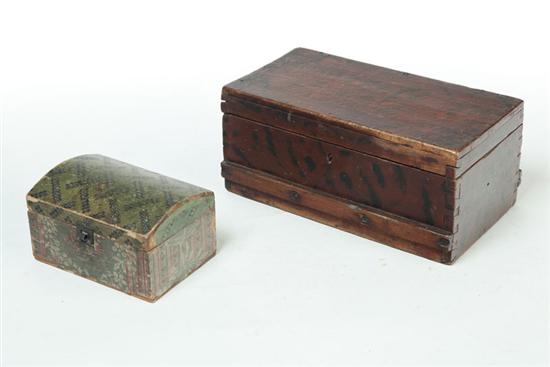 TWO DECORATED BOXES.  American 