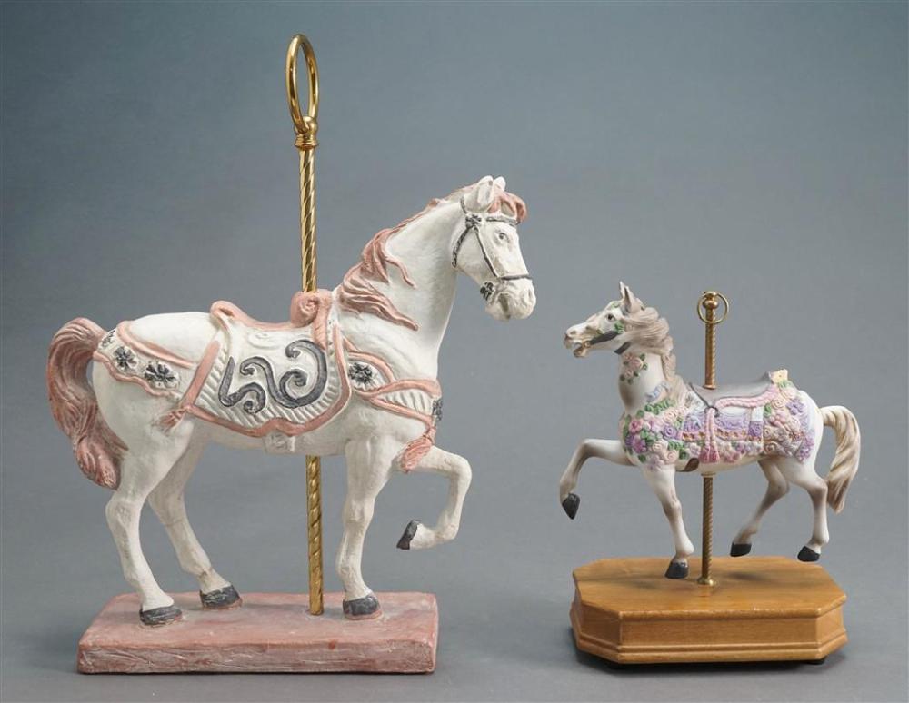 TWO DECORATED CERAMIC MINIATURE
