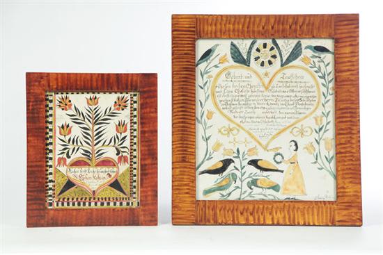 TWO DECORATED FRAMES.  American 