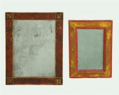 TWO DECORATED MIRRORS.  Americ