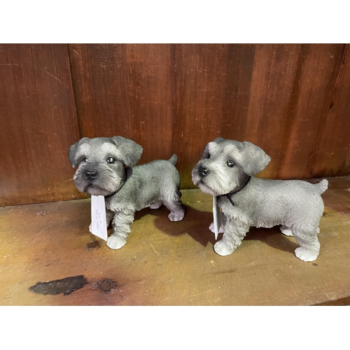 Two decorative composite dogs (2)