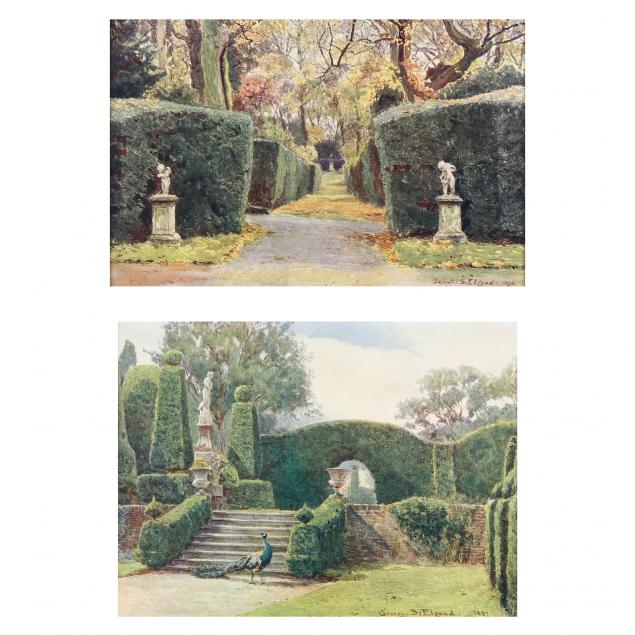 TWO DECORATIVE GARDEN PRINTS