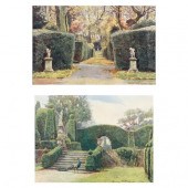 TWO DECORATIVE GARDEN PRINTS A