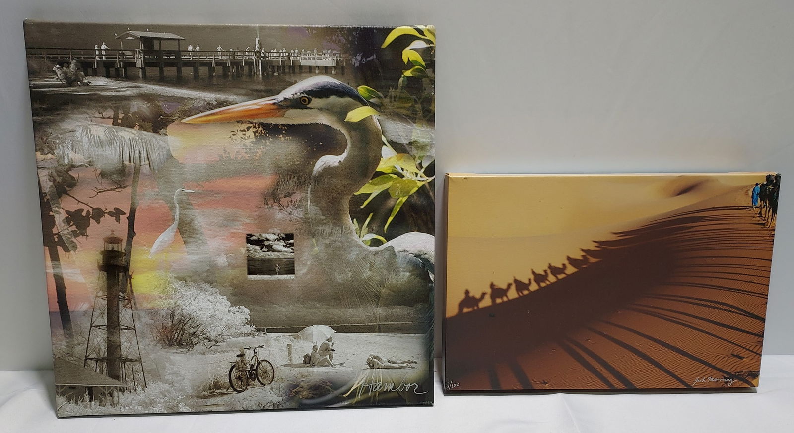 TWO DECORATIVE GICLEE PRINTS,