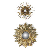 TWO DECORATIVE GILT SUNBURST C