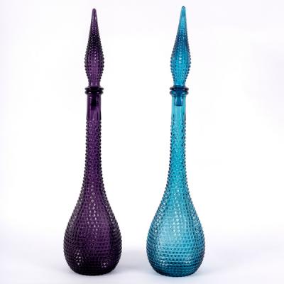 Two decorative hobnail glass