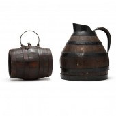 TWO DECORATIVE OAK BARREL WINE