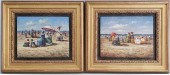 TWO DECORATIVE OIL ON BOARD PA