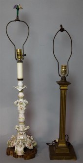 TWO DECORATIVE TABLE LAMPS The