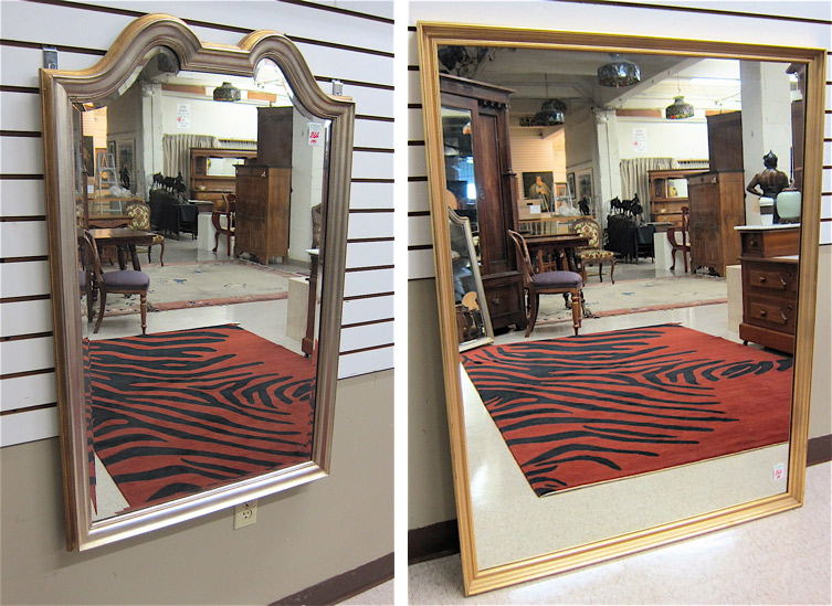 TWO DECORATOR WALL MIRRORS: the