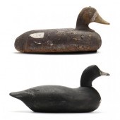 TWO DECOYS, COOT AND BLUEBILL