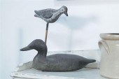 TWO DECOYS. One carved and pai