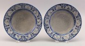 TWO DEDHAM POTTERY "RABBIT" PL