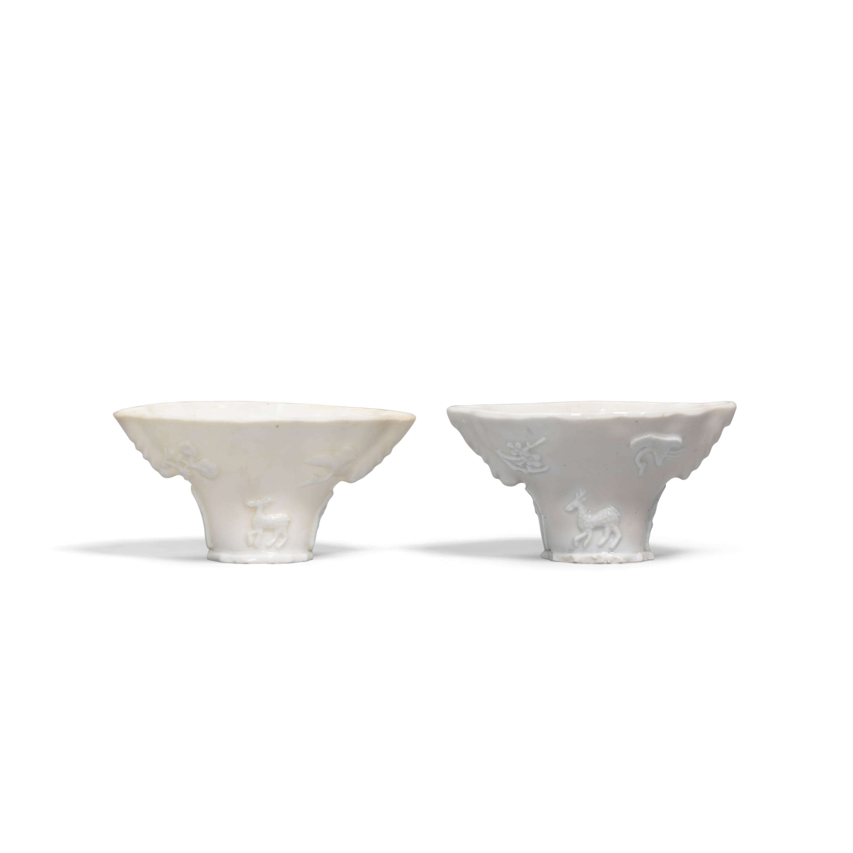 TWO DEHUA LIBATION CUPS 19TH – 20TH
