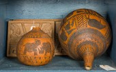 TWO DEJO FAKEYE WOOD RELIEF CA