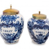 Two Delft Blue and White Tobac