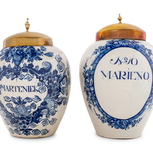 Two Delft Blue and White Tobacco