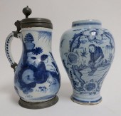 TWO DELFT BLUE & WHITE POTTERY