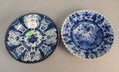 TWO DELFT PLATES, BLUE AND WHI