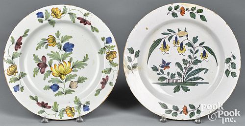 TWO DELFT POLYCHROME CHARGERS,