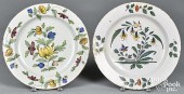 TWO DELFT POLYCHROME CHARGERS,