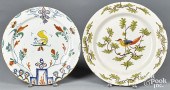 TWO DELFT POLYCHROME CHARGERS,