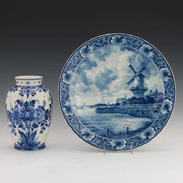 TWO DELFT POTTERY PIECES  Blue