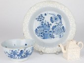 TWO DELFTWARE BOWLS, 18TH C.,