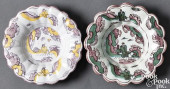 TWO DELFTWARE LOBED DISHES, LO