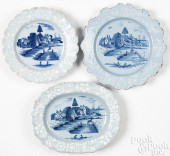 TWO DELFTWARE SCALLOPED RIM PL